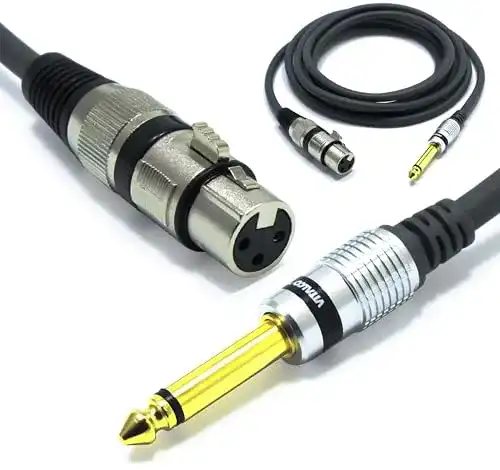 XLR-Kabel VITALCO XLR Buchse auf 6,3mm Mono Klinke Kabel 1.5m