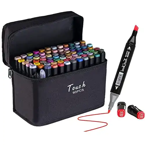 Alkoholmarker Viwril 80 Farben Art Marker, Farbstifte Alkohol Marker