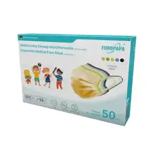 Kindermasken EUROPAPA 50x Bunte medizinische Mini Model S