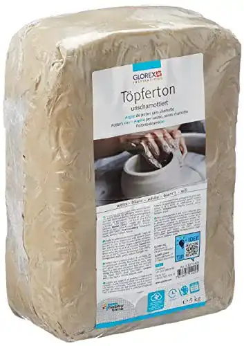 Töpferton Glorex 6 8073 605 unschamottiert, 5 kg in weiß