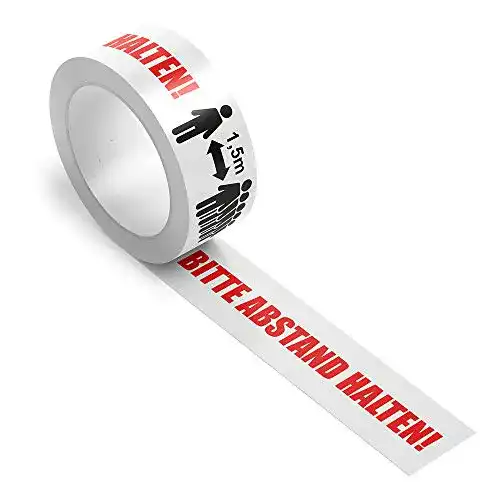 Klebeband Abstand halten Warenfux24 Klebeband mit Druck (66 m)