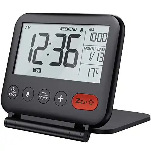 Reisewecker NOKLEAD Mini Digital Wecker mit Temperaturanzeige