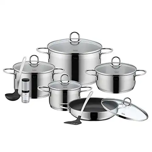 Silit-Topfset Silit Diamant Topfset Induktion 9-teilig, Glasdeckel