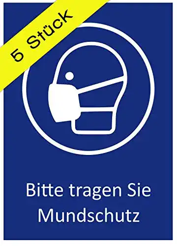 Aufkleber Maskenpflicht mediLabel 5 Aufkleber DIN A6 FFP2-Maske
