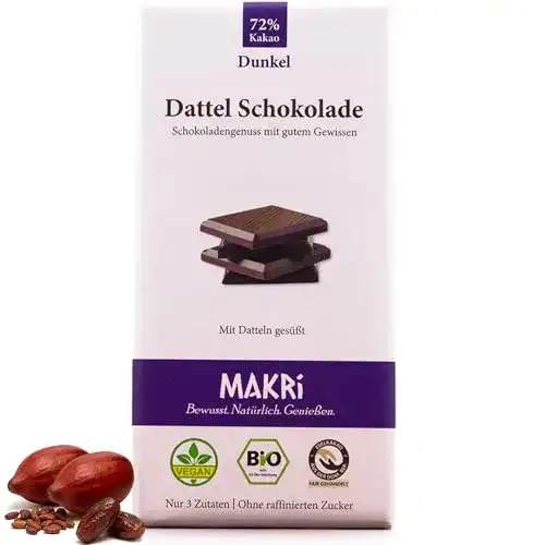 Dunkle Schokolade Makri Dattel Schokolade – Dunkel 72%, 85g
