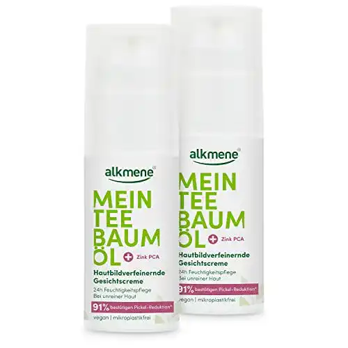 Creme gegen Pickel Alkmene Teebaumöl Gesichtscreme 2x 50 ml