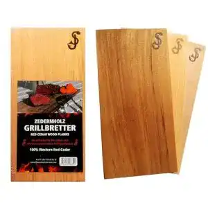 Räucherbrett Red Cedar wood by SJ im 3er Set aus Zedernholz