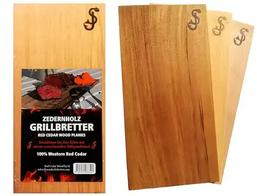 Räucherbrett Red Cedar wood by SJ im 3er Set aus Zedernholz