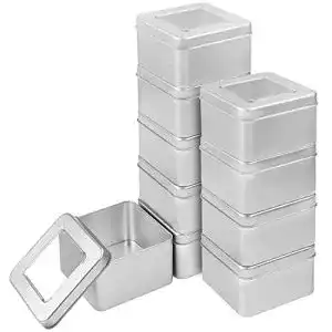 Blechdose Kurtzy Silber Metalldosen mit Deckel, 10er Pack