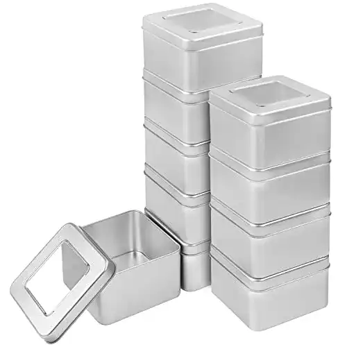 Blechdose Kurtzy Silber Metalldosen mit Deckel, 10er Pack