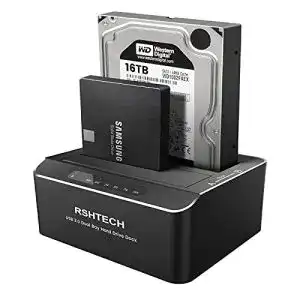 Festplatten-Docking-Station RSHTECH Dualschacht Festplatten Docking