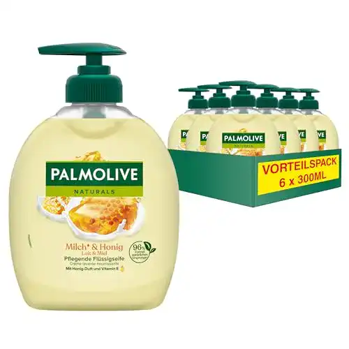Palmolive-Flüssigseife Palmolive Seife Naturals Milch und Honig 6 x