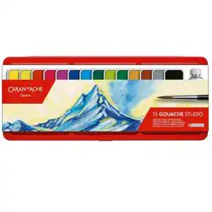 Tuschkasten Caran d’Ache Caran d´Ache Gouache Tabletten 15 Farben