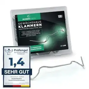 Gewächshausklammern RASENWERK ® 304 Edelstahl 100 Stück