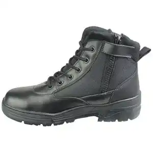 Wüstenstiefel Savage Island Schwarz Leder Reißverschluss Combat