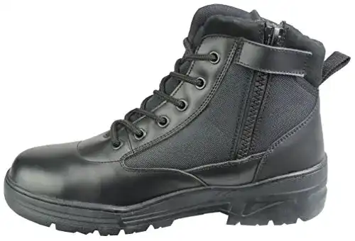 Wüstenstiefel Savage Island Schwarz Leder Reißverschluss Combat