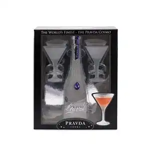Pravda-Vodka Pravda Wodka Geschenkset mit 2 Gläsern 0.35l
