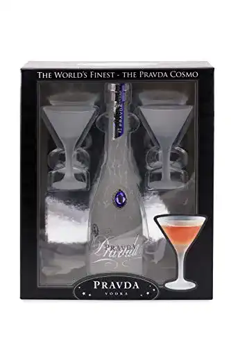 Pravda-Vodka Pravda Wodka Geschenkset mit 2 Gläsern 0.35l