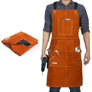 Schweißerschürze QeeLink Schweißschürze Leder 6 Werkzeugtasche