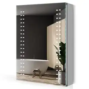 Spiegelschrank Quavikey ® LED 50x70cm Badezimmer Aluminium