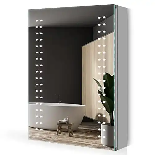 Spiegelschrank Quavikey ® LED 50x70cm Badezimmer Aluminium