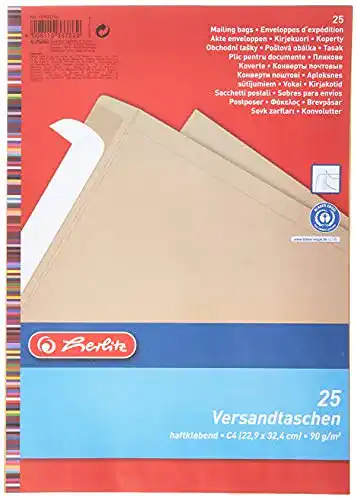 Briefumschlag A4 Herlitz Versandtasche C4 90 g Haftklebend