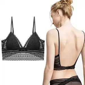 Rückenfreier BH BOFUNX Damen Unsichtbar Triangel Spitze BH