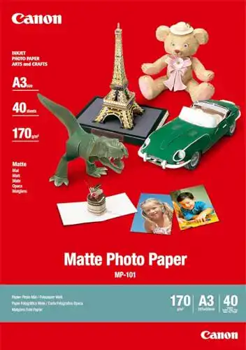 Fotopapier A3 Canon MP 101 A 3, 40 Blatt Fotopapier matt 170 g