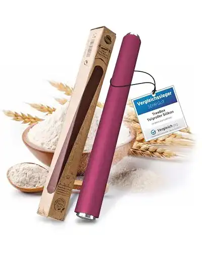 Teigroller Silikon TreeBox Profi Teigrolle aus Silikon und Edelstahl