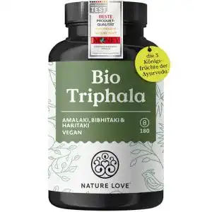 Triphala Nature Love ® Bio, 500mg je Kapsel, 180 Kapseln