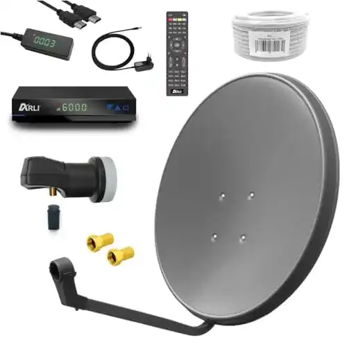 SAT-Anlage ARLI Digital Sat Anlage 60 cm, inkl. AH1 HD Receiver