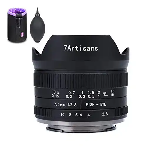 Fisheye-Objektiv 7artisans 7.5mm F2.8 II APS-C, 190° Blickwinkel