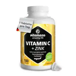 Vitamin C + Zink Vitamaze – amazing life, 180 Tabletten