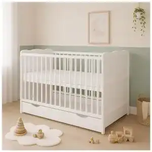 Mitwachsendes Kinderbett Baby Delux Babybett Jack 140×70 Weiß