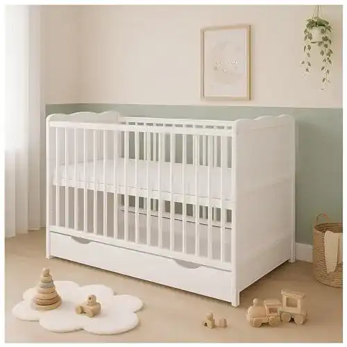 Mitwachsendes Kinderbett Baby Delux Babybett Jack 140×70 Weiß