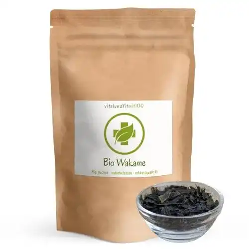 Wakame vitalundfitmit100 Bio Flocken, 25 g, Braunalge, getrocknet
