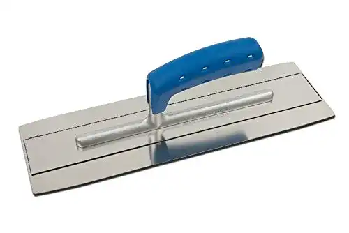 Glättkelle TREBI Doppelblatt Edelstahl-Glättekelle Softgriff blau