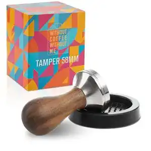 Tamper (58mm) NOUTEN, Set mit einem Echtholzgriff