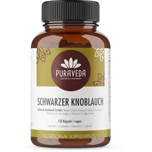 Schwarzer-Knoblauch-Kapseln Puraveda Biotiva, 150 Kapseln, 10:1
