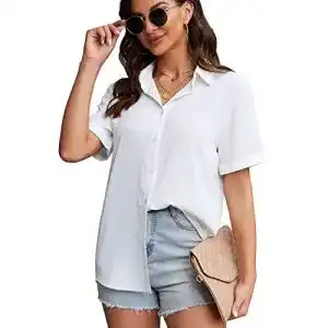 Bluse YAMANMAN Damen Button Down Shirt Klassisch Langarm