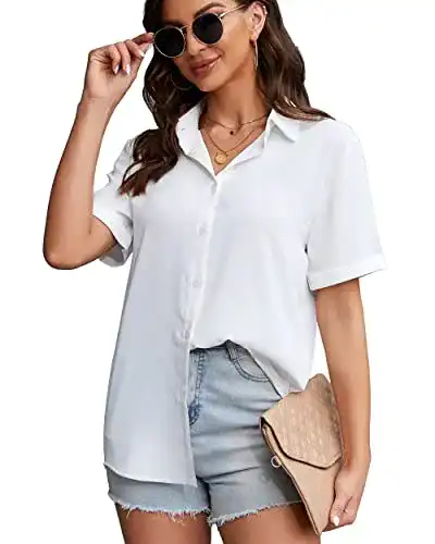 Bluse YAMANMAN Damen Button Down Shirt Klassisch Langarm
