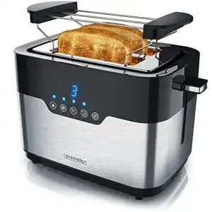 Arendo-Toaster arendo, Edelstahl Toaster 2 Scheiben, LED Anzeige