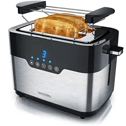 Arendo-Toaster arendo, Edelstahl Toaster 2 Scheiben, LED Anzeige