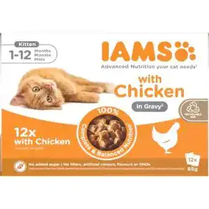 IAMS-Katzenfutter Iams Delights Kitten Nassfutter, 12 x 85g