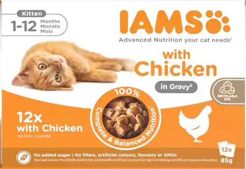 IAMS-Katzenfutter Iams Delights Kitten Nassfutter, 12 x 85g