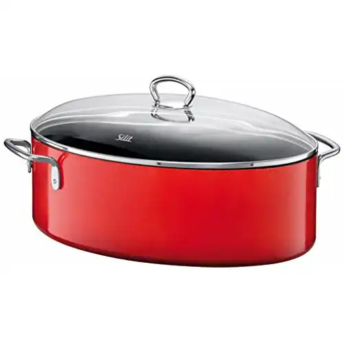 Bräter mit Glasdeckel Silit Energy Red backofengeeignet, 8,1l