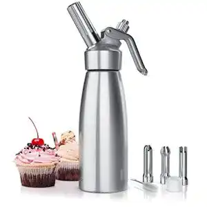 Sahnespender Arendo, Edelstahl 500ml, 3 Edelstahldüsen