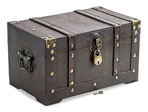 Antik-Truhe DARO Design Schatztruhe, Schatzkiste, mit Deckel
