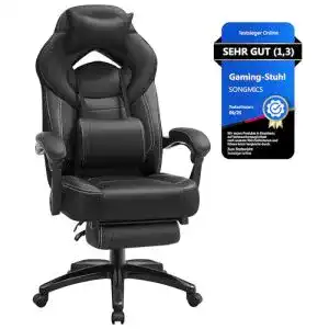 Gaming-Stuhl bis 200 Euro SONGMICS Gaming Stuhl, Fußstütze