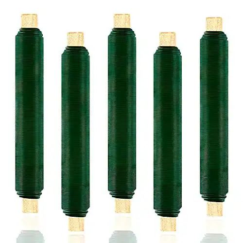Bindedraht MAXEE 5 Stück Blumenwickeldraht-Set, Anti-Rost, grün